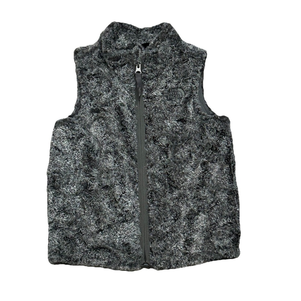 The NorthFace Faux Fur Vest for‎ Kids Gray with Full Zip Front Size 5 5T